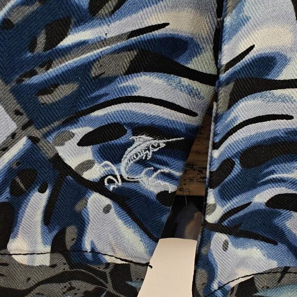 Tommy Bahama Silk Hawaiian Shirt Mens Size Large Tropical Palm Leaf Beach Aloha - Picture 5 of 9